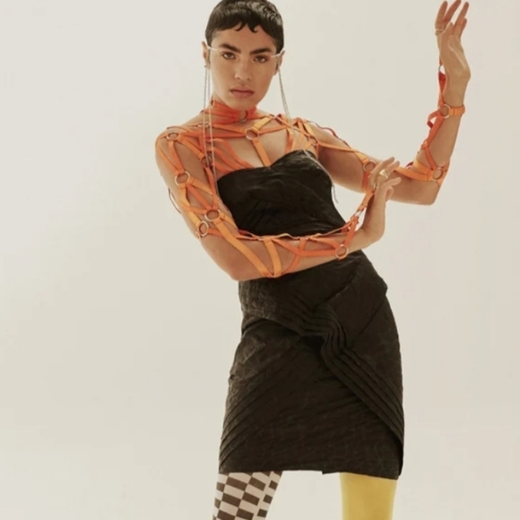 Jean Paul Gaultier x Target Strapless Black Dress Sz 3 Whimsigoth Dark Romantic - Picture 2 of 11